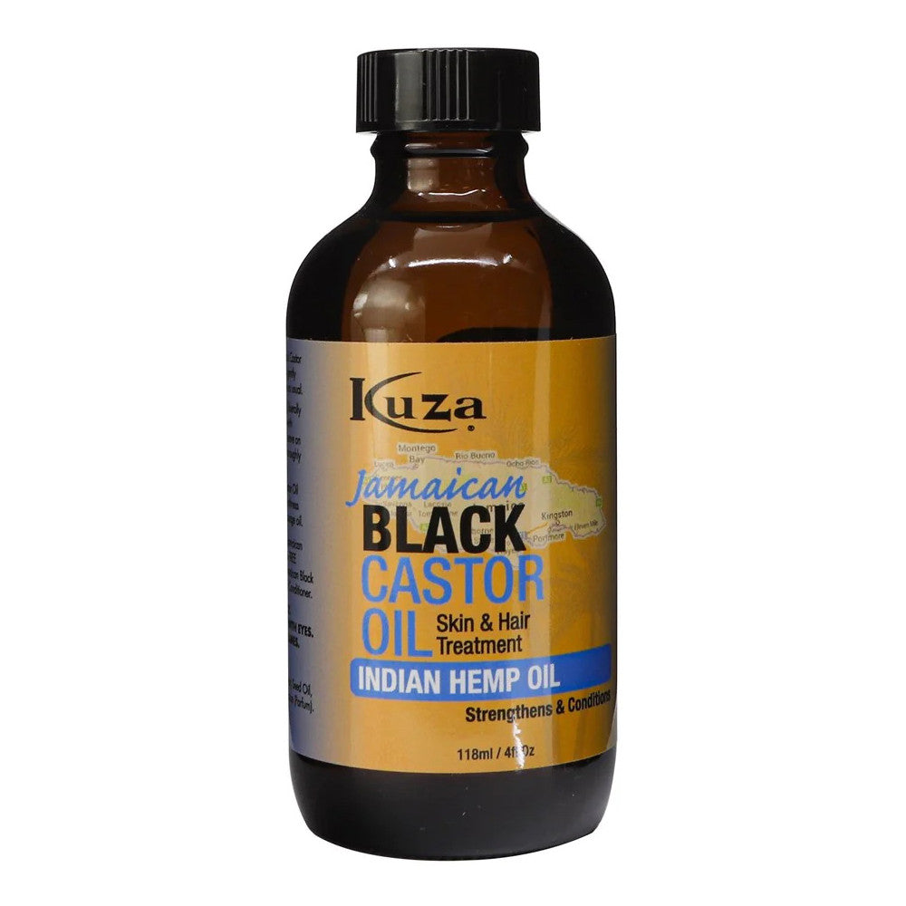Kuza Jamaican Black Castor Oil, Indian Hemp Oil, Skin and Hair Treatment, 4 Oz